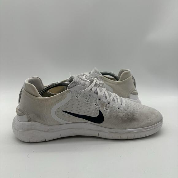 Mens Size 11.5 Nike Free RN 2018 942836-100 White Running Shoes Sneakers - Picture 6 of 9